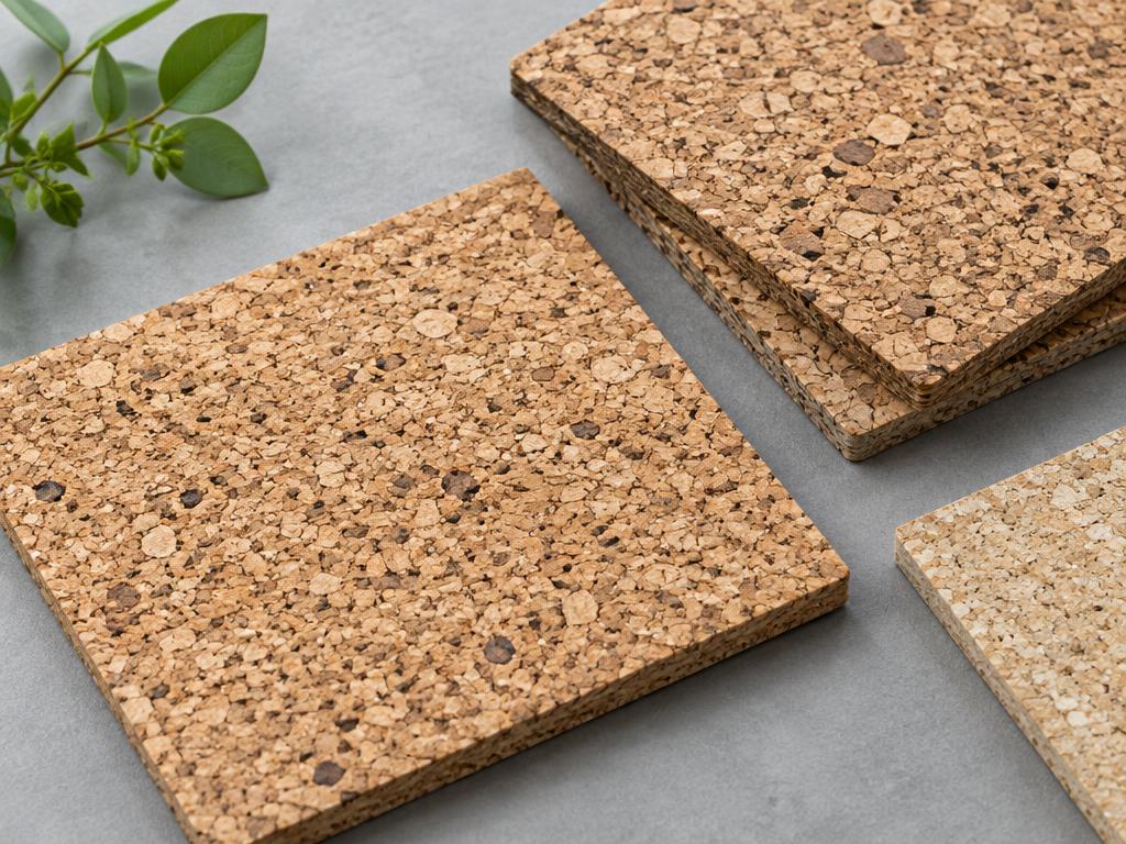 Illustration of cork flooring samples