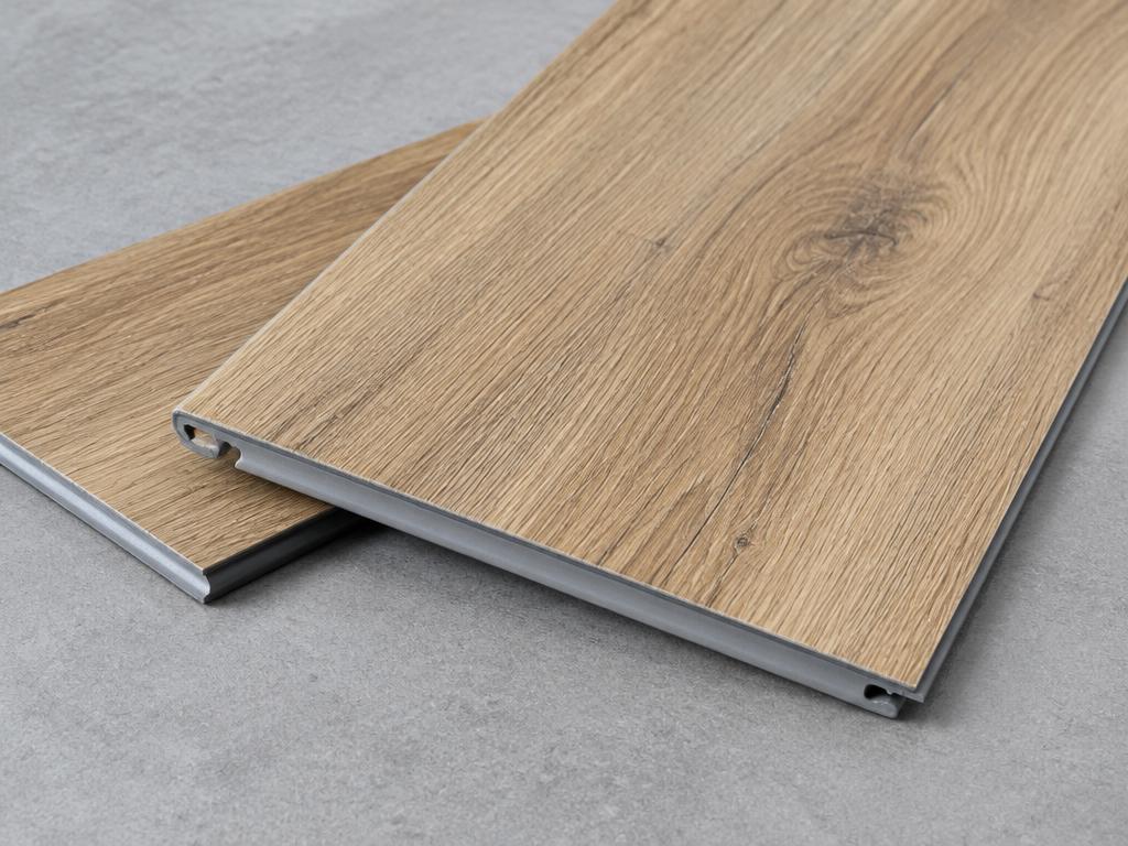 Illustration of rigid-core click flooring samples